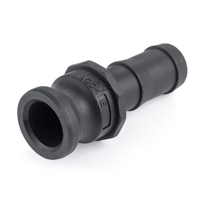 Камлок полипропиленовый тип E, ниппель с хвостовиком 1 1/2", TL150EPP TITAN LOCK