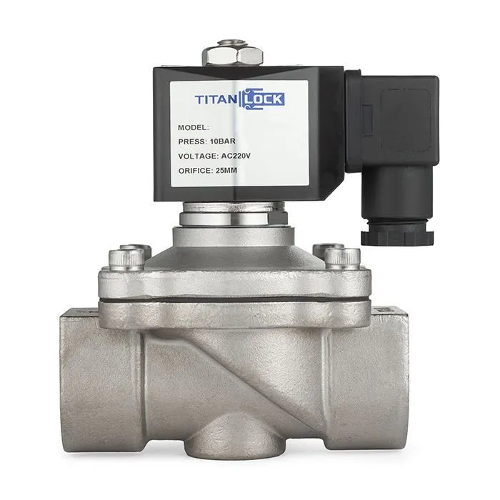 Соленоидный клапан нормально-закрытый, прямого действия, 220В, PN10, Нерж.304/FKM, DN10, TLSC10/10FK