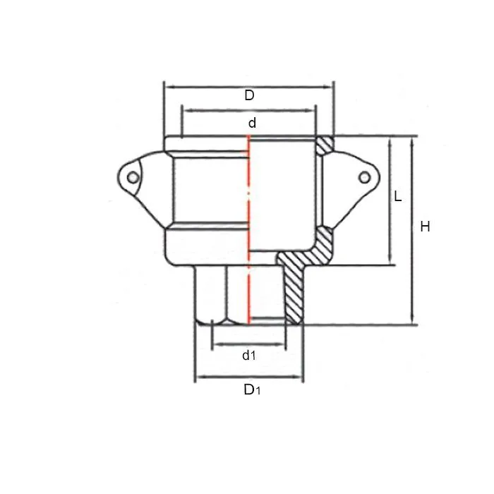 Камлок нержавеющий тип D розетка, внутр. резьба BSP 2 1/2", AISI304, TL250DSS TITAN LOCK