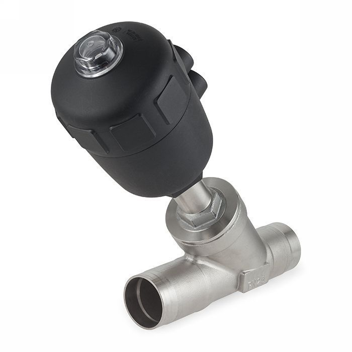 Седельный клапан угловой под приварку, нерж. 304 с пневмоприводом (полипроп.), DN15 TL15CPAVPP-WD TI