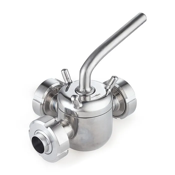 Кран пробковый трехходовой нерж 304, тип L, DN25, TL3СV25L-S TITAN LOCK