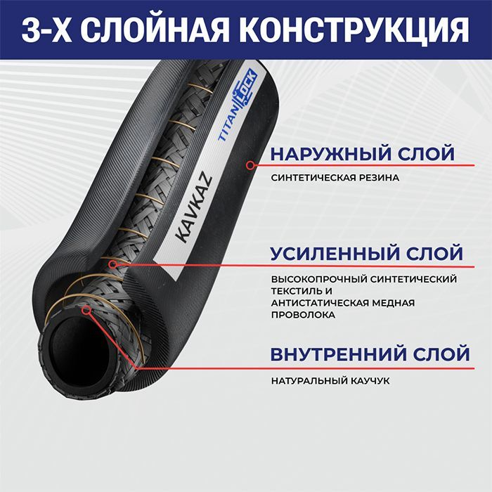 6in, Рукав для цемента «KAVKAZ», внутр. диам. 152мм, 10bar, TL150KV TITAN LOCK