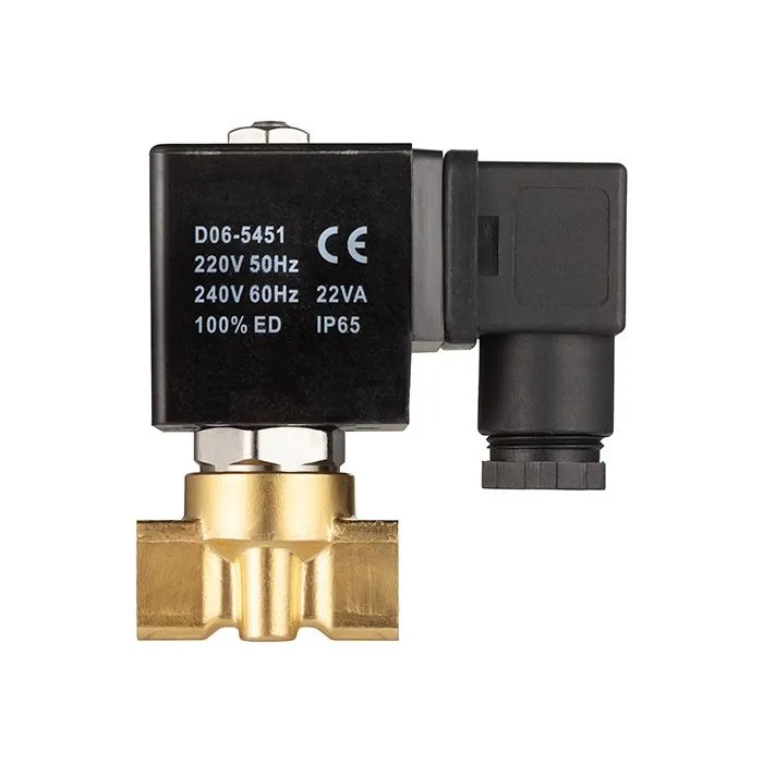 Соленоидный клапан нормально-закрытый, пилотный, 220В, PN75, Латунь/PTFE, DN8, TLSCP8/75PT1B TITAN L