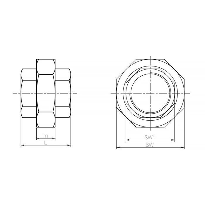 Американка конусная нержавеющая (AISI304) 1-1/2", ВР/ВР TL150UFFC TITAN LOCK