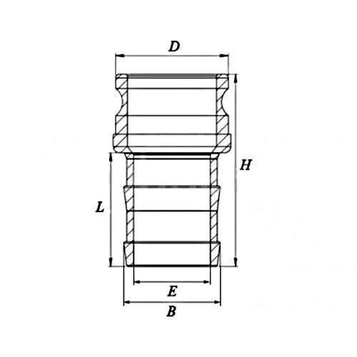 Камлок алюминиевый тип E, 2", ниппель с хвостовиком под рукав 1,5", TL2015EAL TITAN LOCK