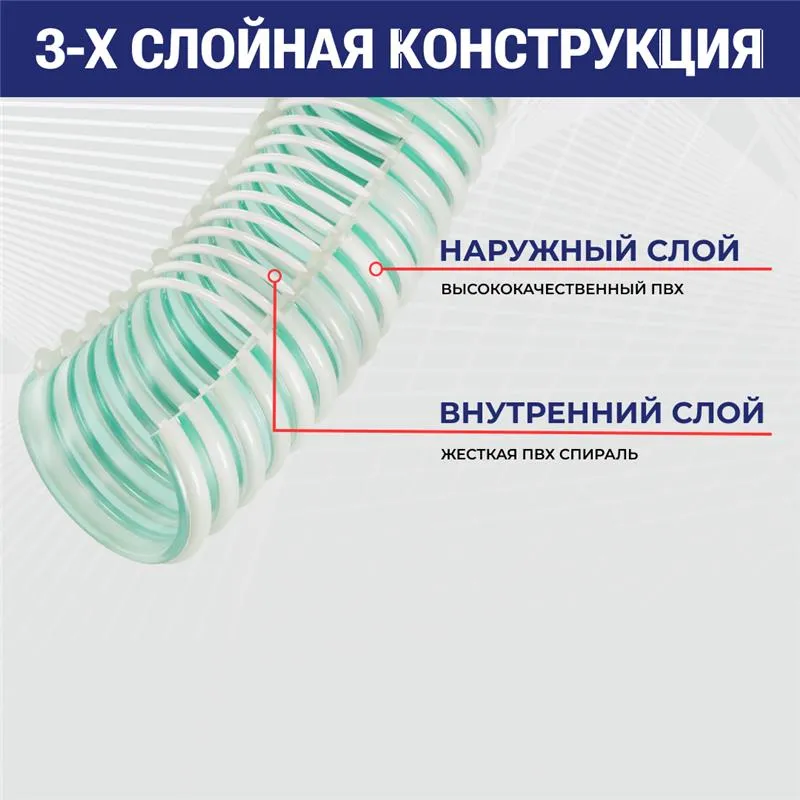 Рукав ПВХ для систем полива и с/х назначения "LOTUS", вн.диам. 19 мм, н/вс., TL020LT TITAN LOCK