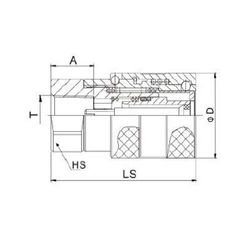 3/4in, БРС серия C, ISO 16028, розетка, оцинк. сталь TL6CF TITAN LOCK