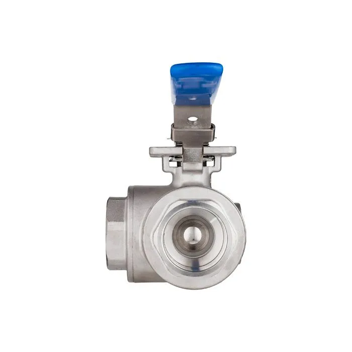 Трехходовой шаровый кран нержавеющий (AISI304) тип L, внутр. резьба, DN100, TL3V100-L-TF-S TITAN LOC