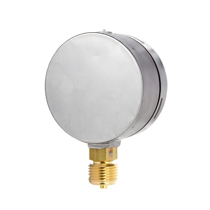 Манометр нержавеющий виброустойчивый, 16/0,2 Бар, корп.100мм, креп.снизу 1/2, TLSPGV100D1/2 TITAN LO