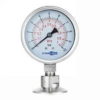 Манометр нержавеющий с мембранным разд.,10/0,2 Бар, Clamp DN32, корп. 100мм, TLSPG32/100CL TITAN LOC