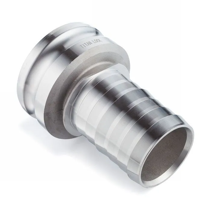 Камлок алюминиевый тип E, 2", ниппель с хвостовиком под рукав 1", TL2010EAL TITAN LOCK