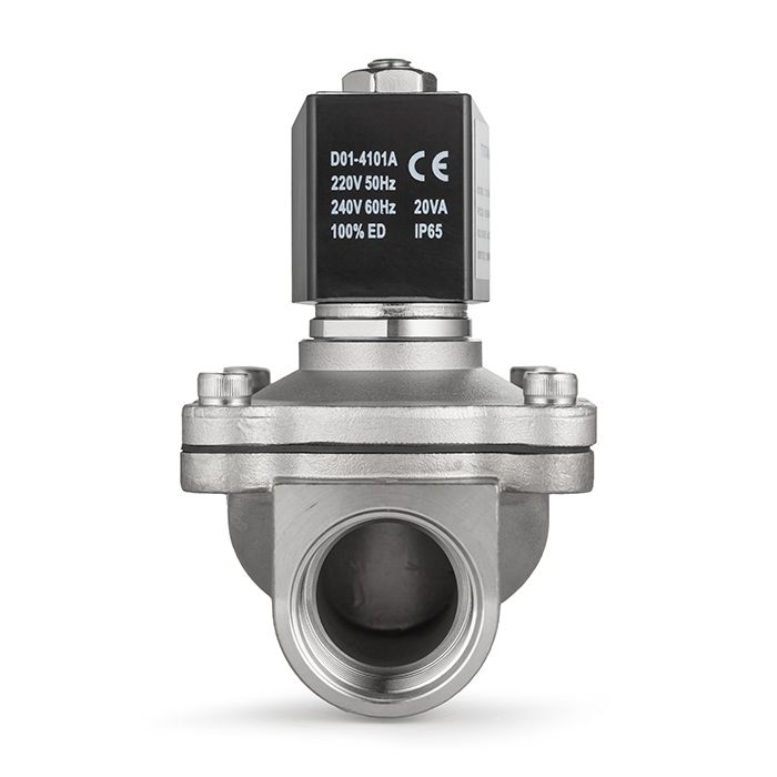 Соленоидный клапан нормально-закрытый, прямого действия, 220В, PN10, Нерж.304/FKM, DN32, TLSC32/10FK