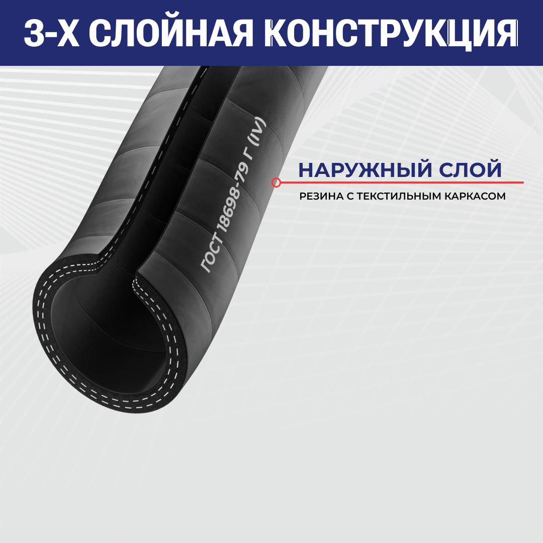 Рукав для газа Г(IV) 25-40мм, 10 атм, ГОСТ 18698-79 TLGOST-G025 ТИТАН ЛОК