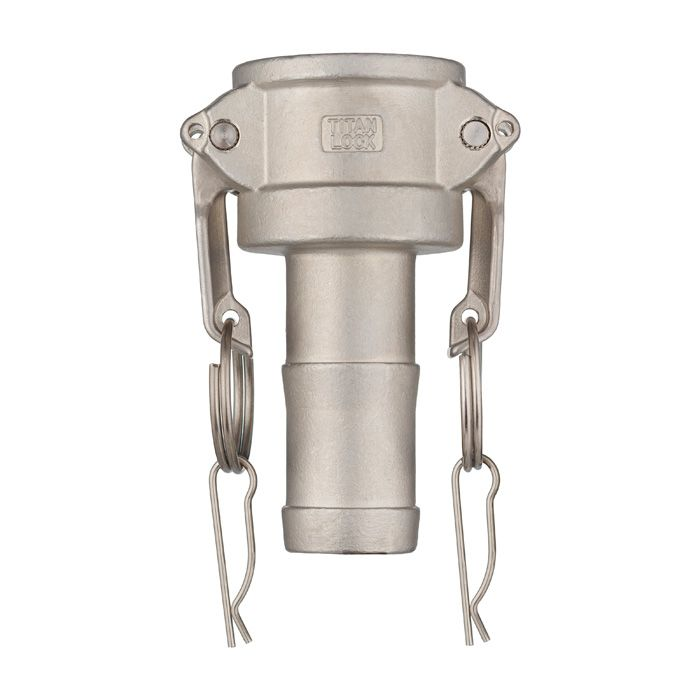 Камлок нержавеющий тип C, розетка с хвостовиком 1/2", AISI316, TL50CSS316 TITAN LOCK