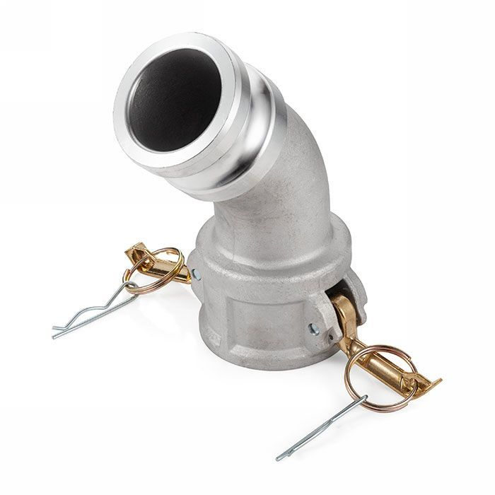 Камлок алюминиевый тип DА (переходник 45° розетка 3" х ниппель 3"), TL300DAAL45 TITAN LOCK