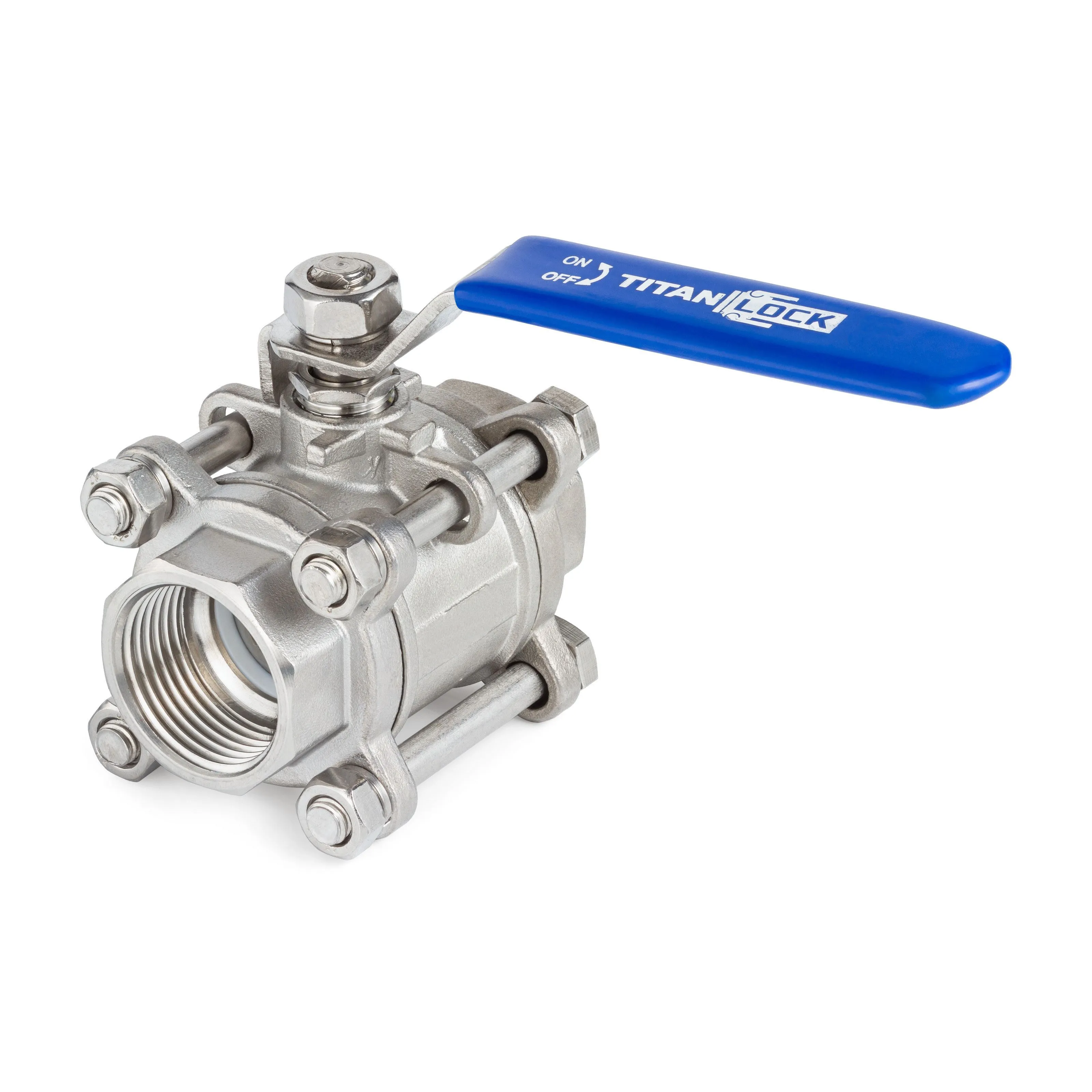 6in, Трехсоставной шаровый кран из нержавеющей стали (AISI 304) типа "резьба-резьба", TL600TPBVSS TI