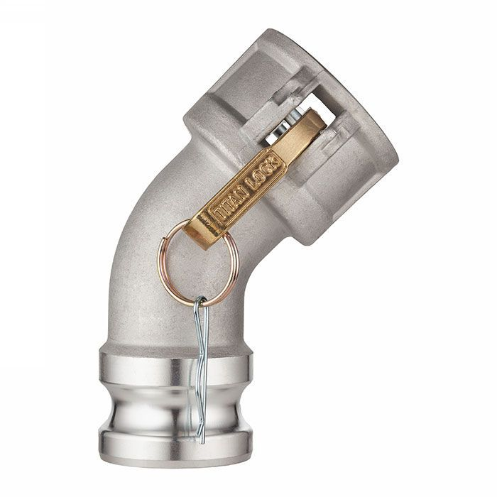 Камлок алюминиевый тип DА (переходник 45° розетка 3" х ниппель 3"), TL300DAAL45 TITAN LOCK