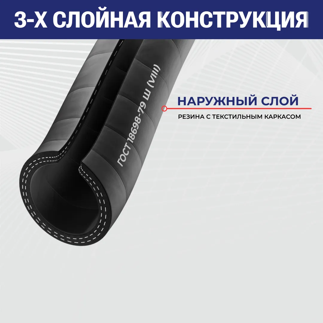 Рукав штукатурный Ш(VIII) 25-38мм, 10атм, ГОСТ18698-79 TLGOST-SH025 ТИТАН ЛОК