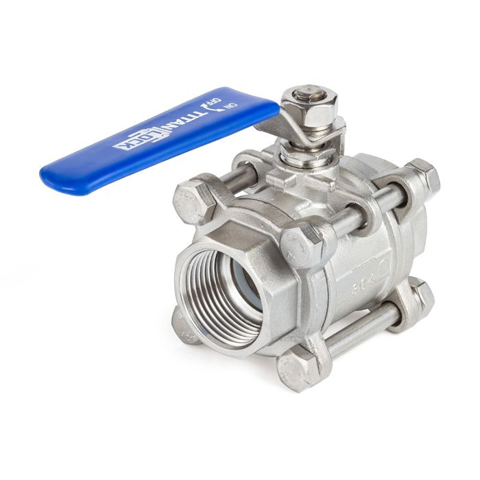 1,25in, Трехсоставной шаровый кран из нержавеющей стали (AISI 304) типа "резьба-резьба", TL125TPBVSS