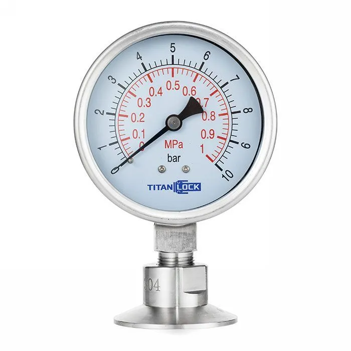 Манометр нержавеющий с мембранным разд.,10/0,2 Бар, Clamp DN25, корп. 160мм, TLSPG25/160CL TITAN LOC