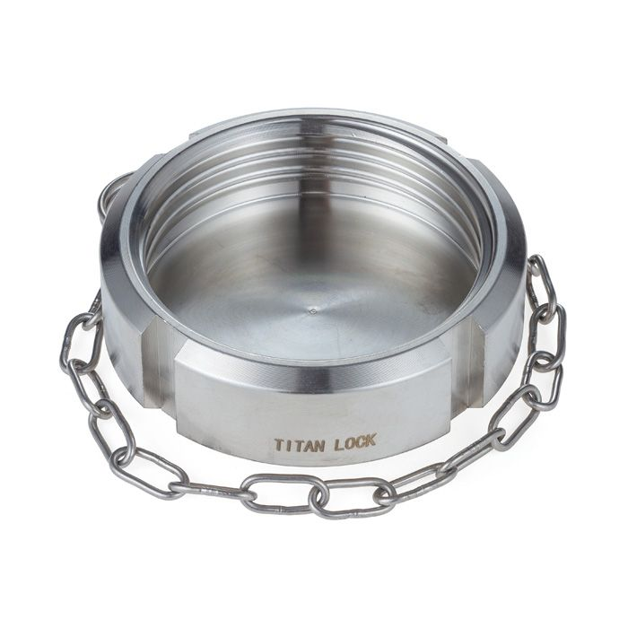 Молочная гайка глухая с цепочкой SMS 1 1/4" нерж. 304 TL1.1/4NBCHS-S TITAN LOCK