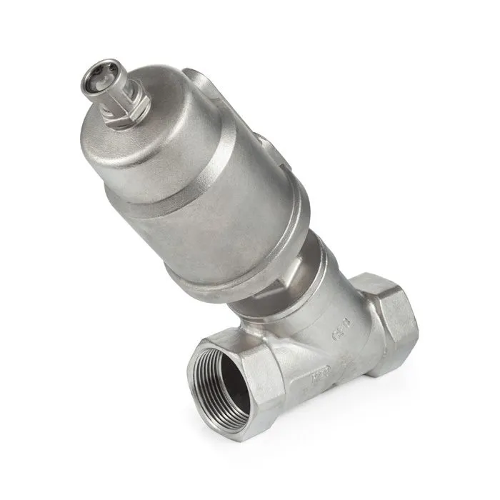 Седельный клапан наклонный, нерж. 304 с пневмоприводом (нерж.), DN40 TL40CPAVS TITAN LOCK