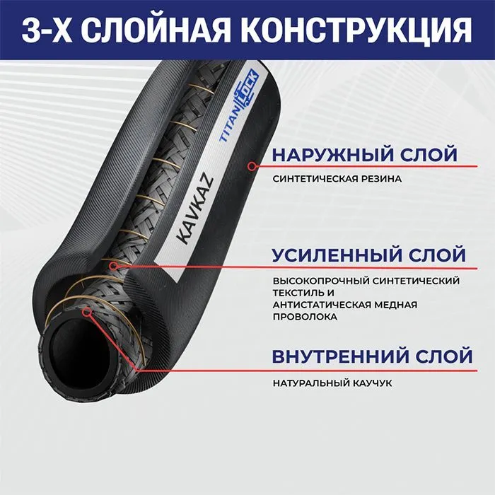 5in, Рукав для цемента «KAVKAZ», внутр. диам. 125мм, 10bar, TL125KV TITAN LOCK