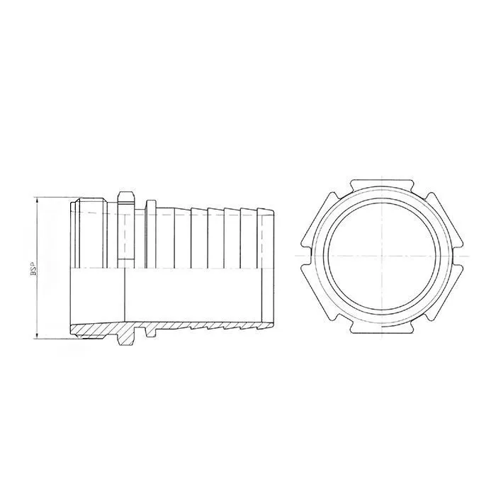 1in, штуцер с наружной резьбой под рукав, нерж. сталь, TLSM25SS TITAN LOCK