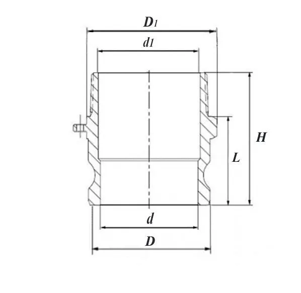 Камлок латунный тип F ниппель, наруж. резьба BSP 1 1/4", TL125FBR TITAN LOCK