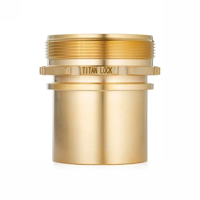 Штуцер с наруж. резьб. под рукав, глад.хвост., латунь, DN100 (4"), TLSM100BR-SE TITAN LOCK