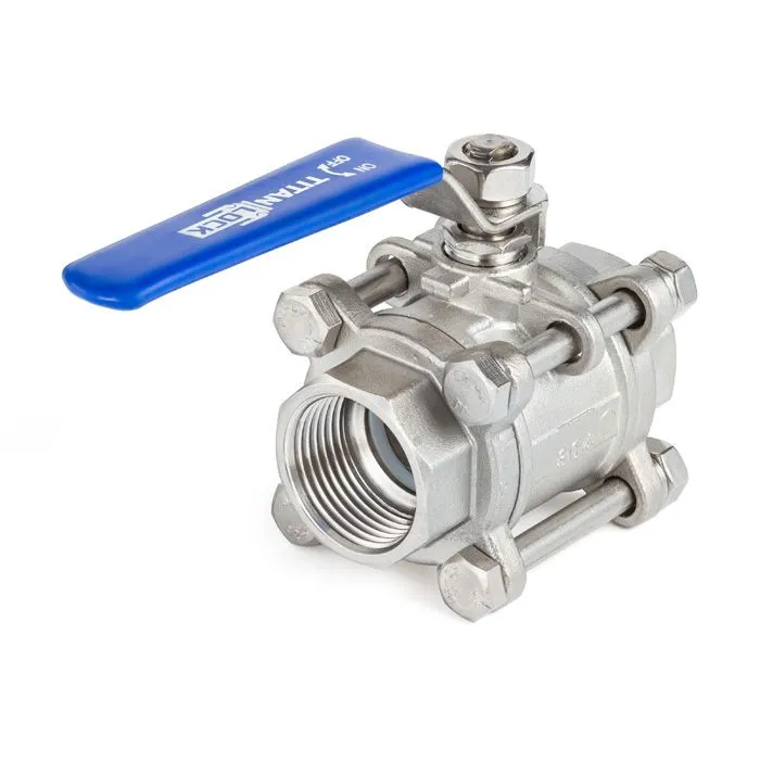 6in, Трехсоставной шаровый кран из нержавеющей стали (AISI 304) типа "резьба-резьба", TL600TPBVSS TI