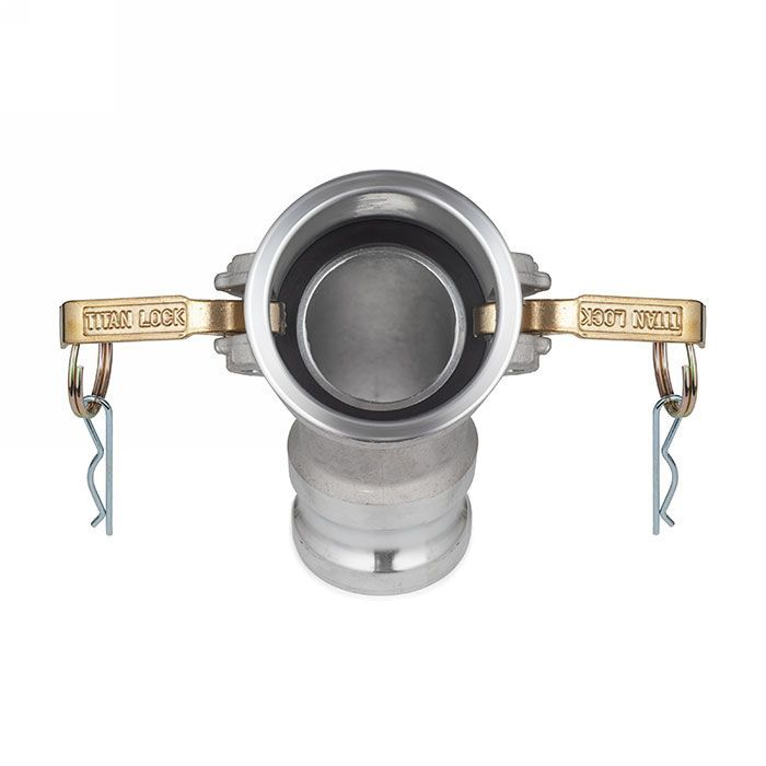 Камлок алюминиевый тип DА (переходник 45° розетка 3" х ниппель 3"), TL300DAAL45 TITAN LOCK