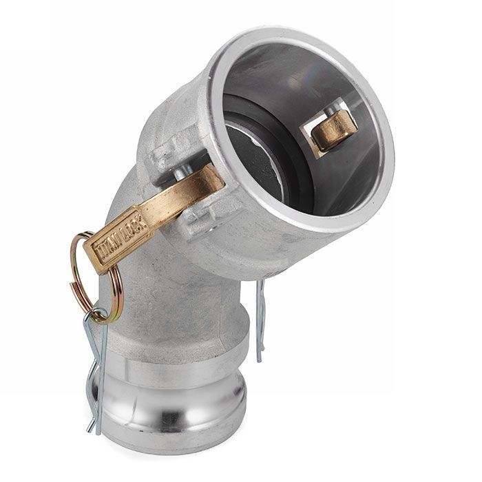 Камлок алюминиевый тип DА (переходник 45° розетка 2" х ниппель 2"), TL200DAAL45 TITAN LOCK