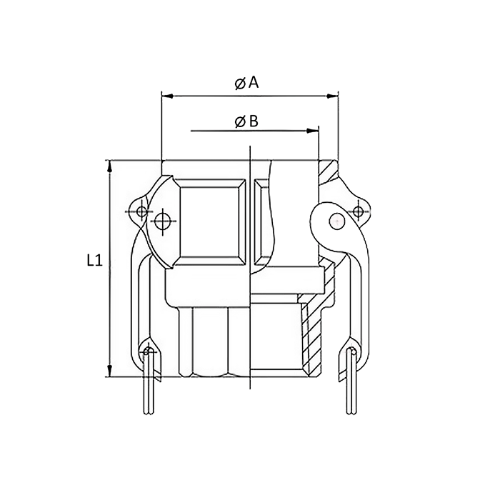 Камлок полипропиленовый тип D розетка, внутр. резьба BSP 1 1/4", TL125DPP TITAN LOCK