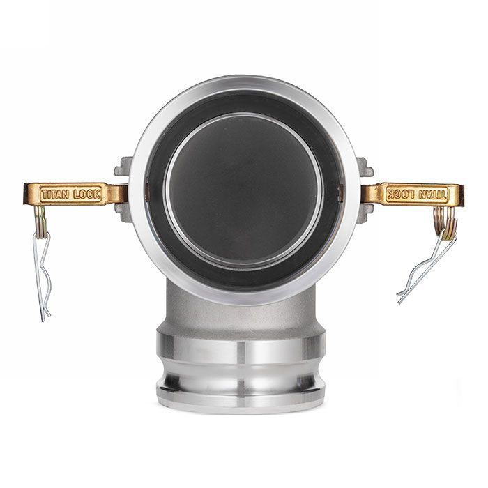 Камлок алюминиевый тип DА (переходник 90° розетка 3" х ниппель 3"), TL300DAAL90 TITAN LOCK