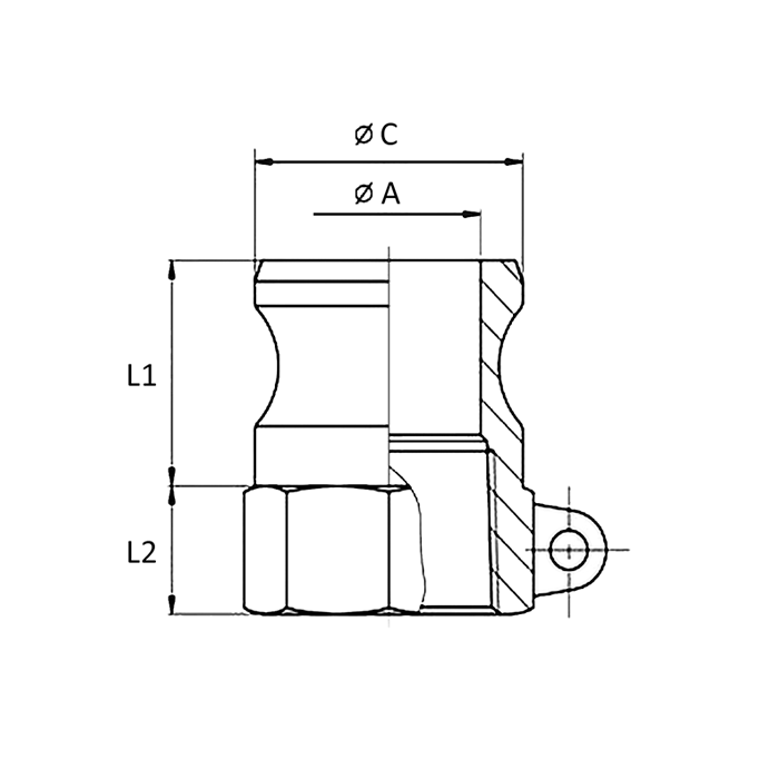 Камлок полипропиленовый тип A ниппель, внутр. резьба BSP 1/2", TL50APP TITAN LOCK