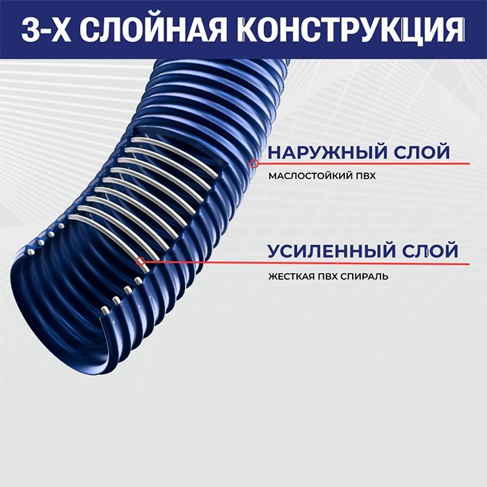 Маслобензостойкий ПВХ рукав «PECHORA», внутр.диам. 38мм, нап-всас. TL038PC TITAN LOCK