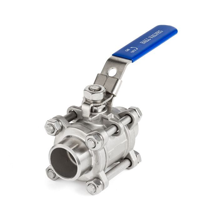 0,75in, Трехсоставной шаровый кран из нержавеющей стали (AISI 304) типа "сварка-сварка", TL75TPBVSS-
