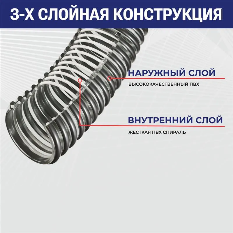 Рукав ПВХ для вентиляции и пылеудаления "AMARANT", вн.диам. 32 мм, н/вс., TL032AMR TITAN LOCK
