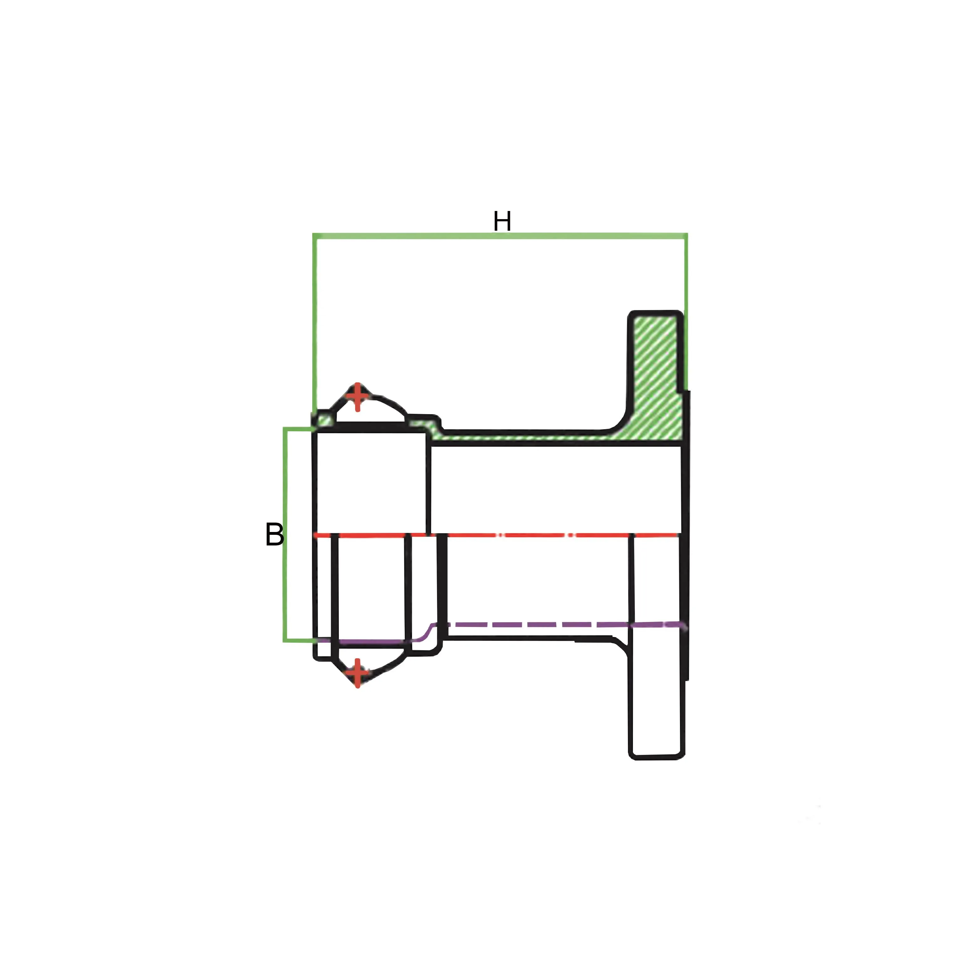 Камлок нержавеющий тип FC, розетка с фланцем 1 1/2", AISI316, TL150FCSS TITAN LOCK