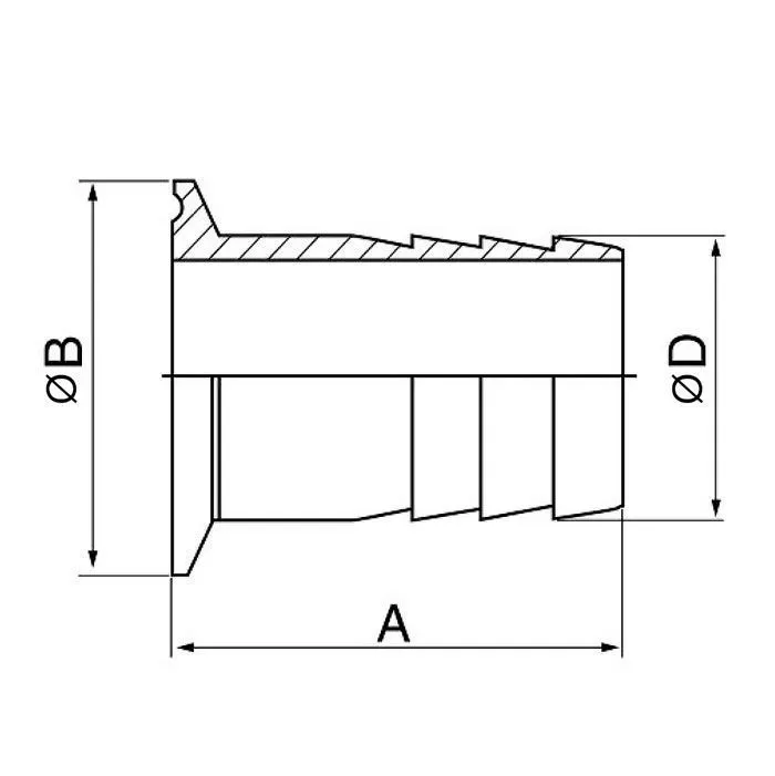 Штуцер CLAMP под рукав 3" нерж. 316, SMS TL3CLH-S TITAN LOCK