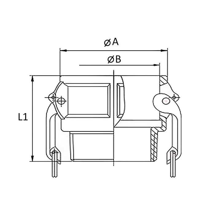 Камлок полипропиленовый тип B розетка, наруж. резьба BSP 1", TL100BPP TITAN LOCK