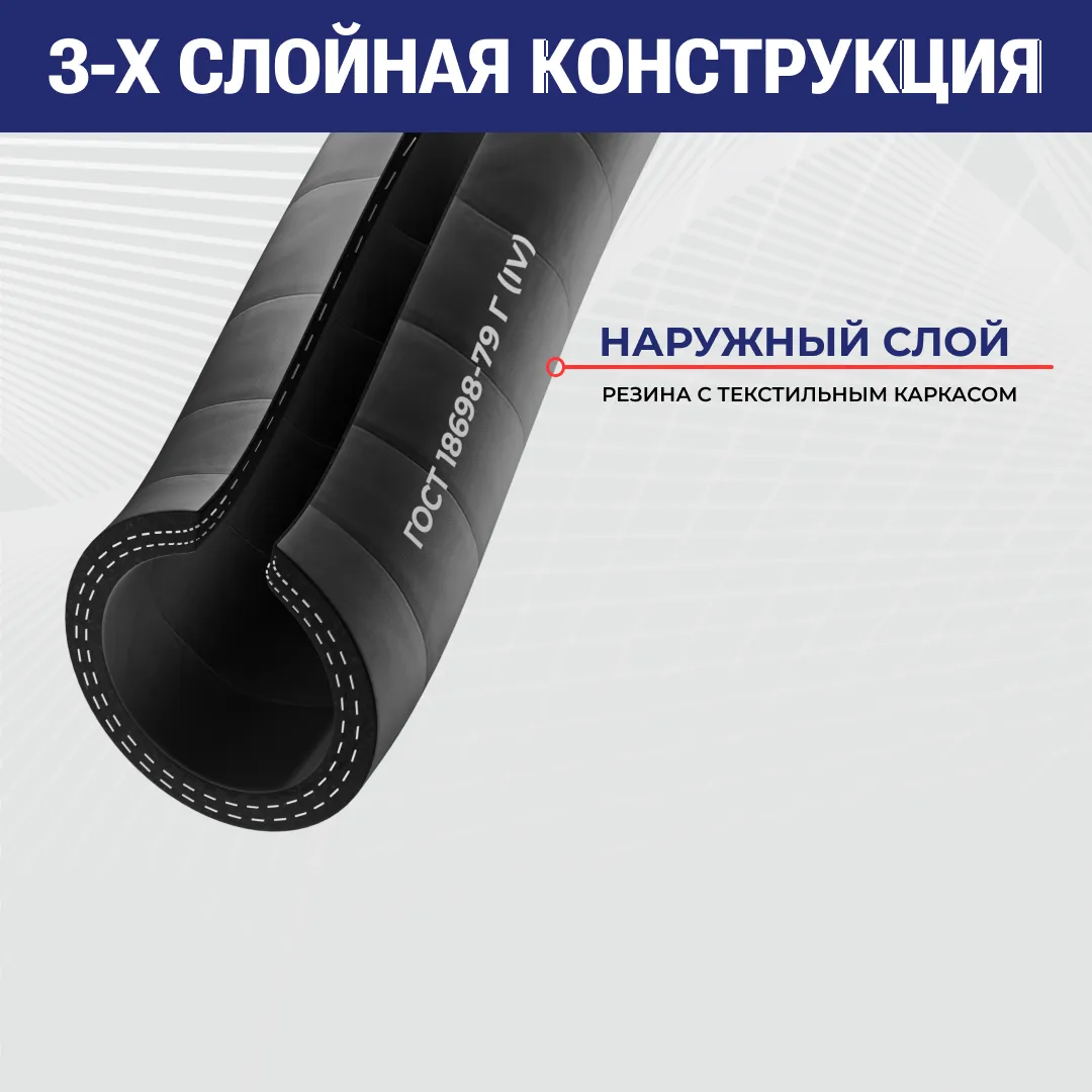 Рукав для газа Г(IV) 32-47мм, 10 атм, ГОСТ 18698-79 TLGOST-G032 ТИТАН ЛОК