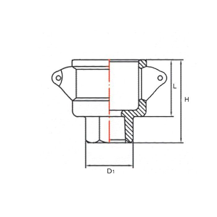 Камлок алюминиевый тип D серия "EcoLine" розетка, внутр. резьба BSP 1 1/4", TL125DAL-EL TITAN LOCK