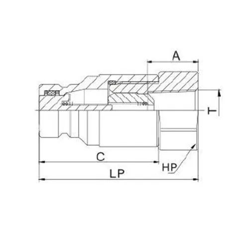 3/8in, БРС серия C, ISO 16028, ниппель, нерж. сталь 304, G1/2" TL3CM-S-G1/2 TITAN LOCK