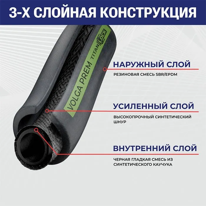 Рукав для воды напорный «VOLGA-PREM», внутр.диам. 150мм, TL150VG-PR TITAN LOCK