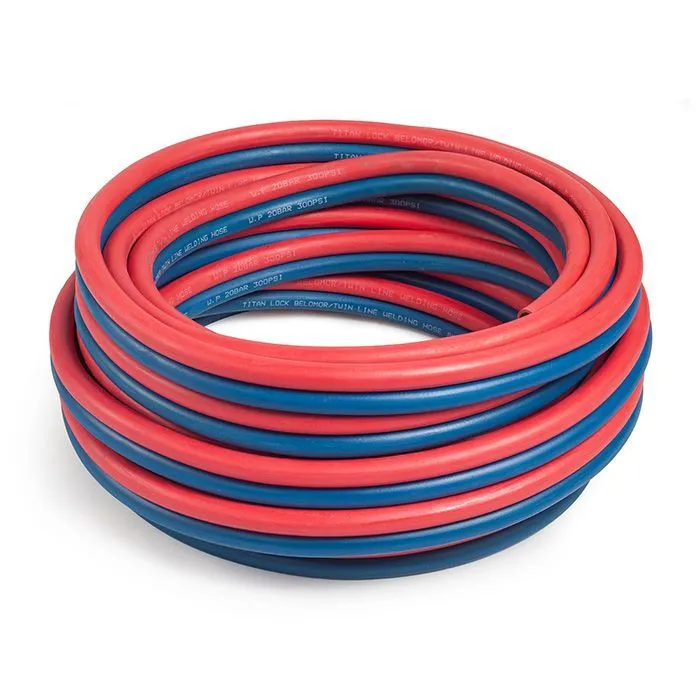 Рукав для сварки «BELOMOR», двойной (синий/красный), внутр. диам. 8мм, 20bar, TL008BM TITAN LOCK