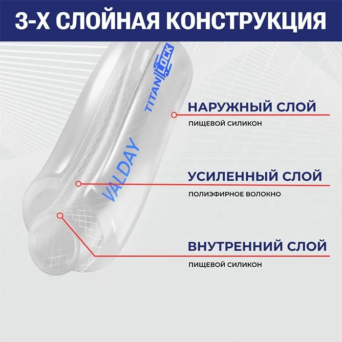 Силиконовый пищевой рукав "VALDAY" армированный нитью, -50 +200 C, вн.диам. 16 мм, TL016VD TITAN LOC