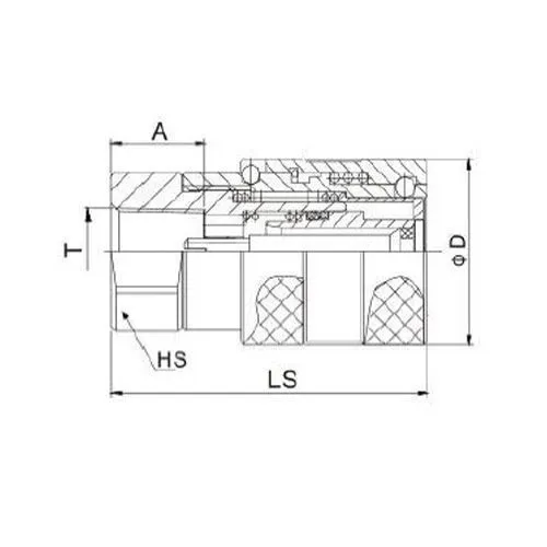 3/8in, БРС серия C, ISO 16028, розетка, нерж. сталь 304, G1/2" TL3CF-S-G1/2 TITAN LOCK