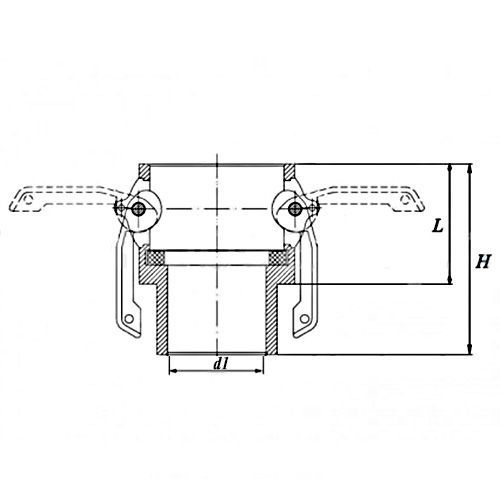 Камлок алюминиевый тип B серия "EcoLine" розетка, наруж. резьба BSP 1 1/4", TL125BAL-EL TITAN LOCK